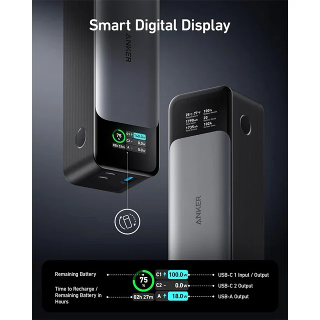 پاوربانک انکر مدل A1289 Anker 737 ظرفیت 24000 میلی آمپر ساعت 102541347