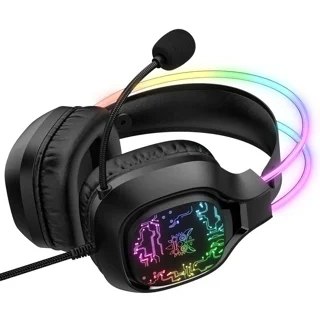 هدست گیمینگ Onikuma مدل X22 بدون قابلیت نویز کنسلینگ، درگاه USB، دارای نورپردازی RGB، امپد 102473850