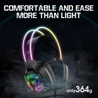 هدست گیمینگ Onikuma مدل X22 بدون قابلیت نویز کنسلینگ، درگاه USB، دارای نورپردازی RGB، امپد 102473839