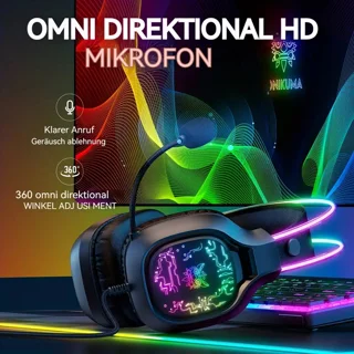 هدست گیمینگ Onikuma مدل X22 بدون قابلیت نویز کنسلینگ، درگاه USB، دارای نورپردازی RGB، امپد 102473833