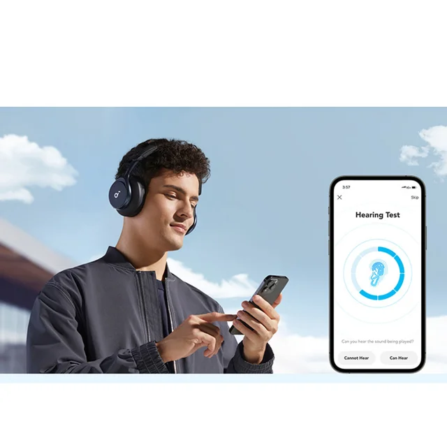 هدفون بی‌سیم انکر مدل Space One با نویز کنسلینگ فعال (ANC)، درگاه شارژ USB Type-C، مقاوم د 102580104