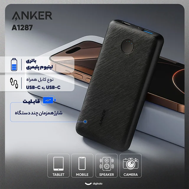 پاوربانک 20 وات انکر مدل A1287 ظرفیت 20000 میلی آمپر ساعت 102541456