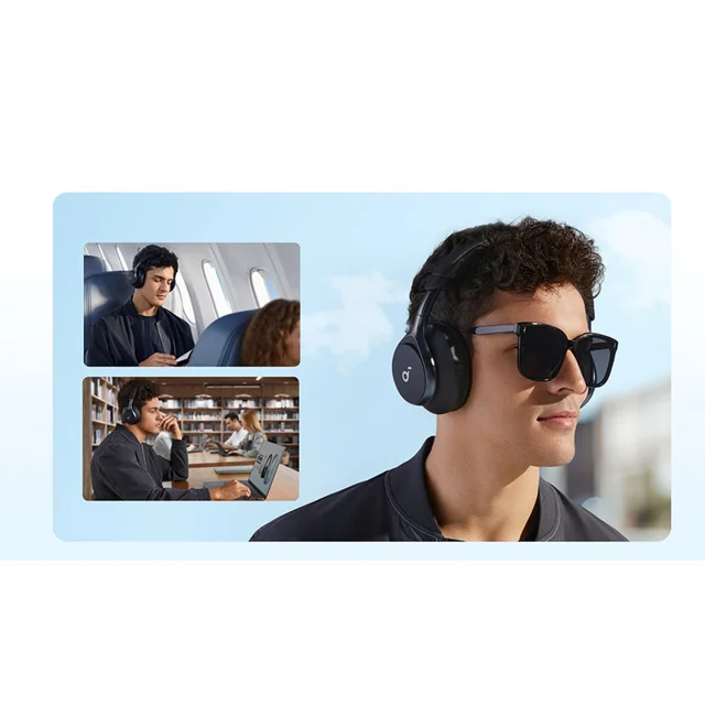 هدفون بی‌سیم انکر مدل Space One با نویز کنسلینگ فعال (ANC)، درگاه شارژ USB Type-C، مقاوم د 102580105