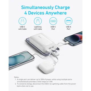 پاوربانک انکر مدل A1681 ظرفیت 20000 میلی آمپر ساعت به همراه کابل لایتنیگ و کابل USB Type-C 102541376