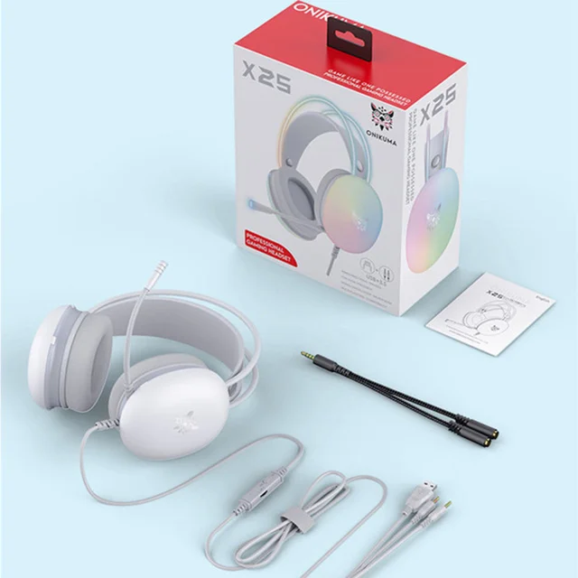 هدست گیمینگ اونیکوما مدل X25 RGB با نویز کنسلینگ میکروفون (ENC)، بدون قابلیت شارژ، اتصال ا 102474025