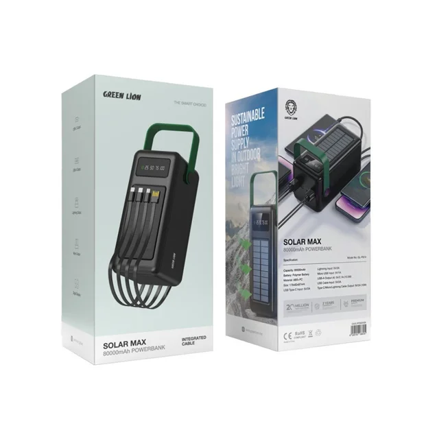 پاوربانک گرین لاین مدل solar max gl-p974 ظرفیت 80000 میلی آمپر ساعت 102541265