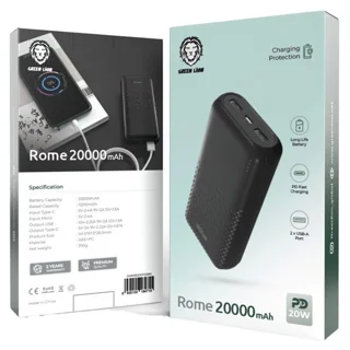 پاوربانک گرین لاین مدل Rome ظرفیت 20000 میلی‌آمپر ساعت 102541286