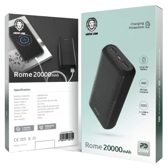 پاوربانک گرین لاین مدل Rome ظرفیت 20000 میلی‌آمپر ساعت 102541286