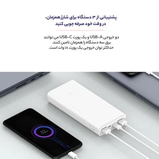 پاوربانک شیائومی مدل PLM18ZM ظرفیت 20000 میلی آمپر ساعت 102535051